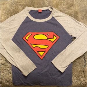 Superman long sleeve ringer tee